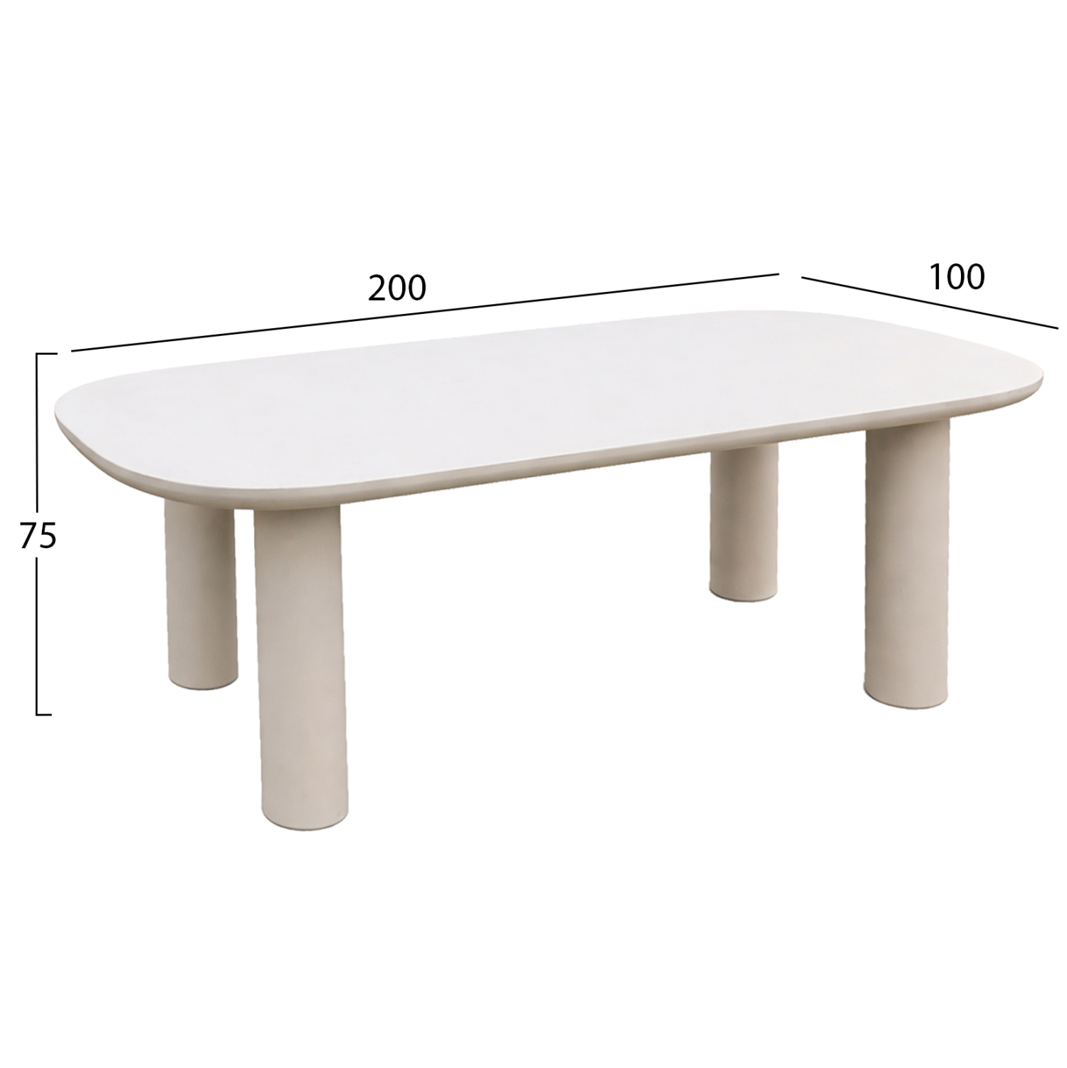ΤΡΑΠΕΖΙ ΤΡΑΠΕΖΑΡΙΑΣ FB96597.02 ΜΠΕΖ FIBER CEMENT 200x100x75Υεκ - Image 2