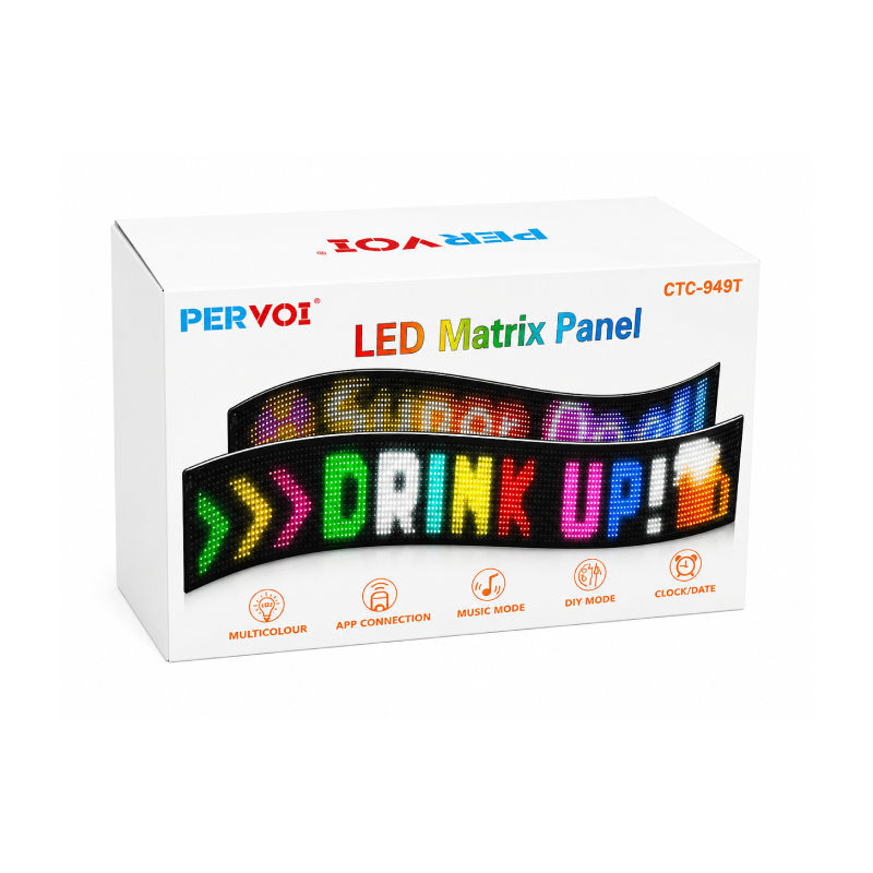 Pervoi Εύκαμπτη LED Matrix Οθόνη Πινακίδα με Bluetooth & Εφαρμογή 192 × 1762 mm CTC-949T - Flexible Bluetooth LED Matrix Display 014520