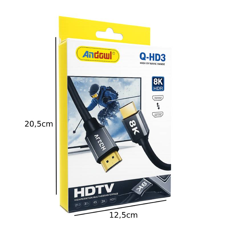 Andowl Καλώδιο HDMI 2.1 8K HDR 3m Q-HD3 - HDMI 2.1 8K HDR Cable 0751208 - Image 2