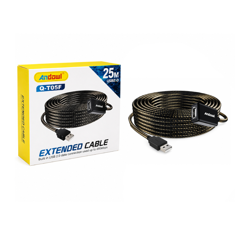 Andowl Καλώδιο Επέκτασης USB 2.0 25 Μέτρων Q-T05F - Andowl Q-T05F USB 2.0 Extension Cable 25M 0751234