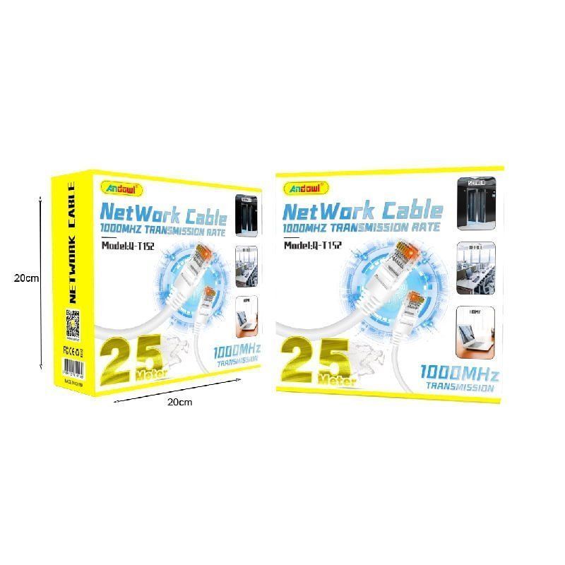 Andowl Καλώδιο δικτύου Ethernet 25m 1000MHz U/UTP Cat.5e Q-T152 - Net Work Cable 0751206 - Image 2