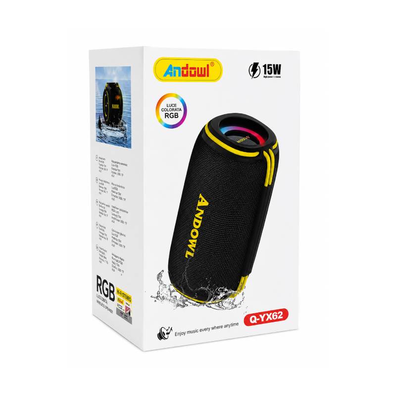 Το Andowl Q-YX62 είναι ένα φορητό ασύρματο ηχείο Bluetooth ισχύος 15W