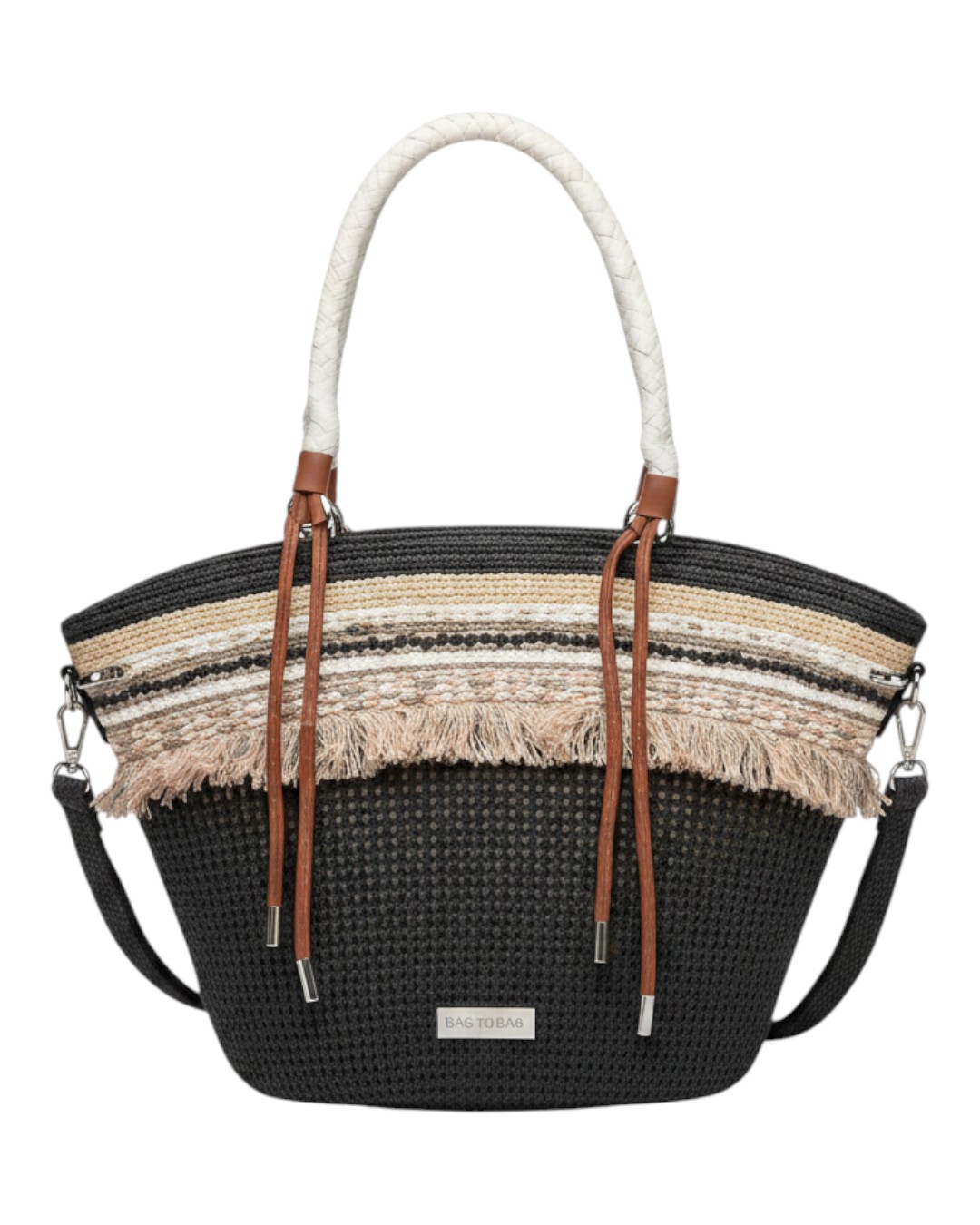 BAG TO BAG Boho Τσάντα Χειρός & Ώμου με Κρόσσια A8012 - Μαύρο ΓΥΝΑΙΚΕΙΕΣ ΤΣΑΝΤΕΣ > SPRING – SUMMER 2026 > Τσάντες Ωμου - Γυναικείες Τσάντες