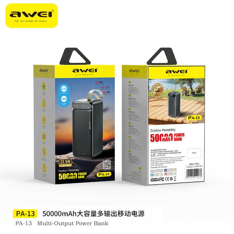 Powerbank - PA-13 - 50.000mah - 22.5W - AWEI - 021869 - Image 2