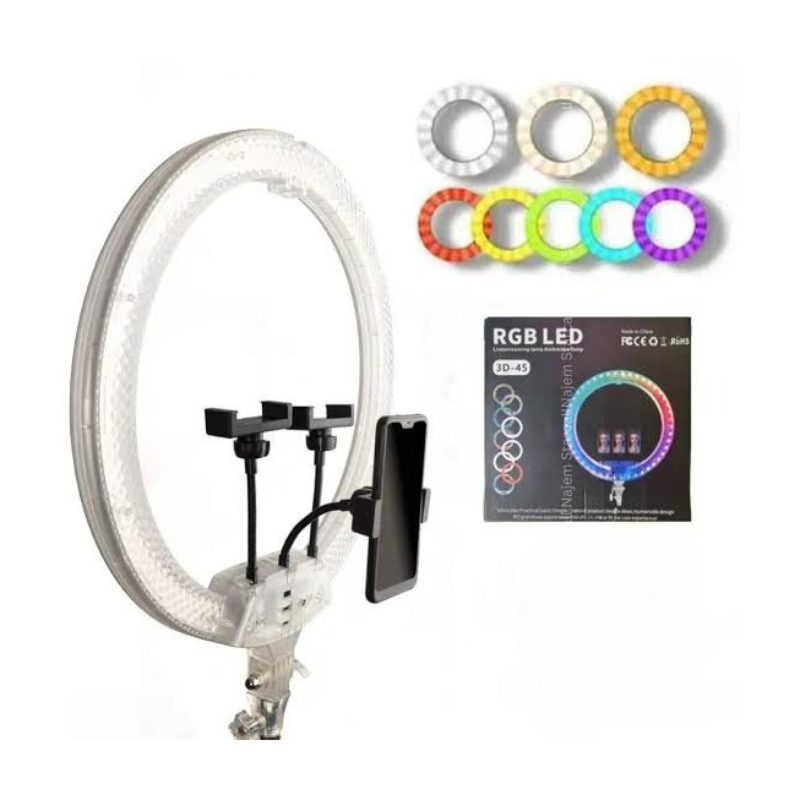 Το RGB LED Ring Light 3D-45 είναι ένα επαγγελματικό φωτιστικό δαχτυλίδι διαμέτρου 45 cm (18")