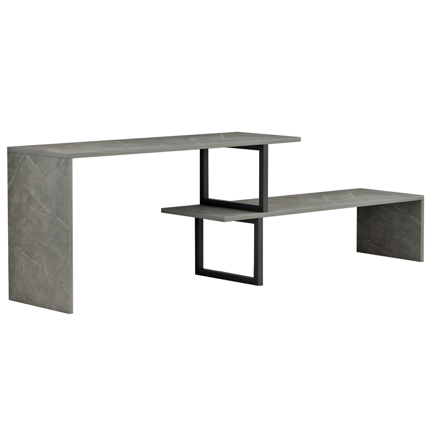 ΕΠΙΠΛΟ ΤΗΛΕΟΡΑΣΗΣ ΕΠΕΚΤ. FB98892.11 ΜΕΛΑΜΙΝΗ GREY STONE TEXTURE 160x30x45Υεκ. - Image 3