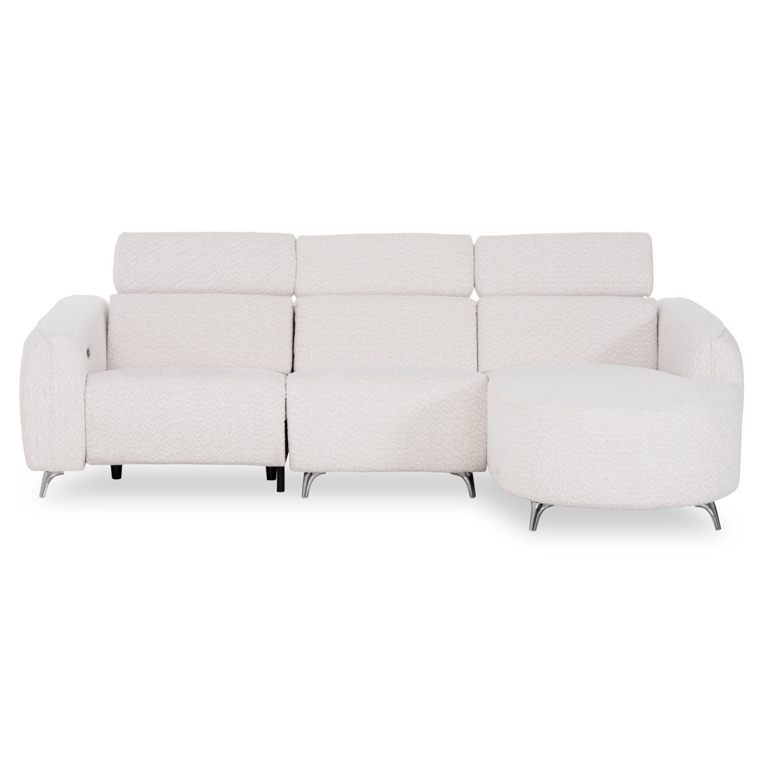 ΚΑΝΑΠΕΣ ΔΕΞΙΑ ΓΩΝΙΑ 3Θ ΜΕ RECLINE FB93317.02R ΜΠΕΖ ΥΦΑΣΜΑ 275x160x104Yεκ - Image 3