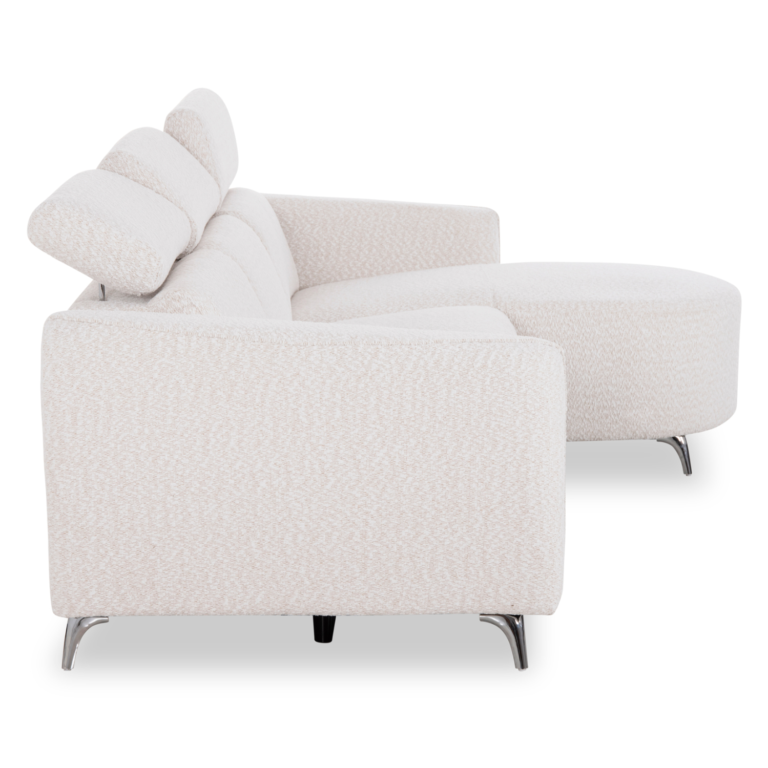 ΚΑΝΑΠΕΣ ΔΕΞΙΑ ΓΩΝΙΑ 3Θ ΜΕ RECLINE FB93317.02R ΜΠΕΖ ΥΦΑΣΜΑ 275x160x104Yεκ - Image 4