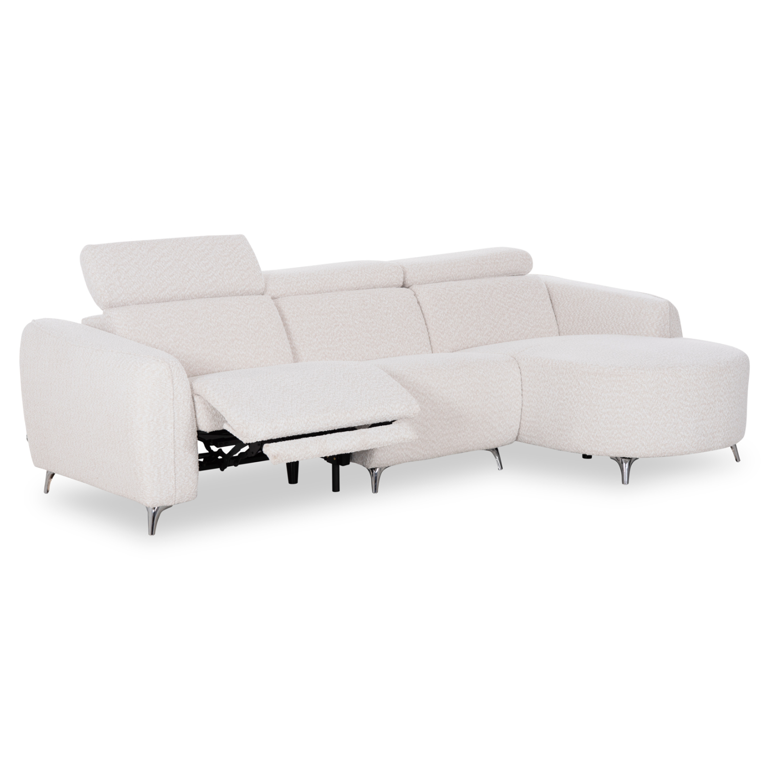 ΚΑΝΑΠΕΣ ΔΕΞΙΑ ΓΩΝΙΑ 3Θ ΜΕ RECLINE FB93317.02R ΜΠΕΖ ΥΦΑΣΜΑ 275x160x104Yεκ