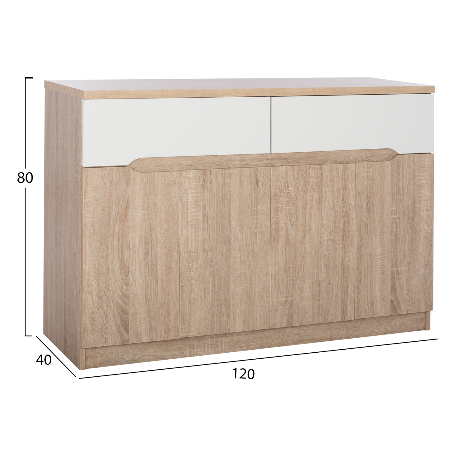 ΜΠΟΥΦΕΣ FB92234.02 2 ΣΥΡΤΑΡΙΑ & 4 ΠΟΡΤΕΣ SONAMA 120X40X80εκ. - Image 2