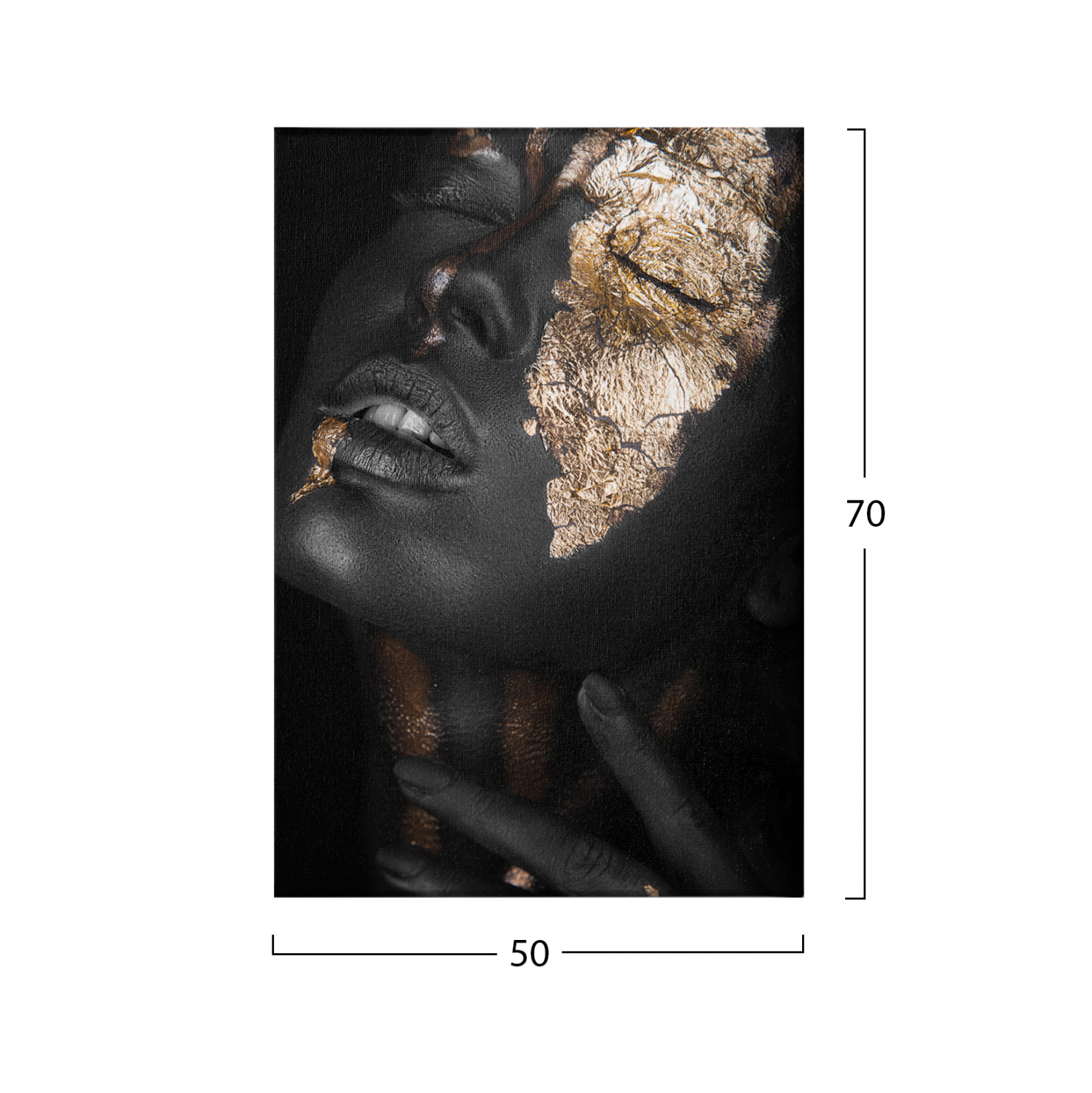 ΠΙΝΑΚΑΣ ΚΑΜΒΑΣ DARK SKINNED GIRL WITH GOLD MAKEUP FB97196.01 50X3X70 εκ. - Image 2