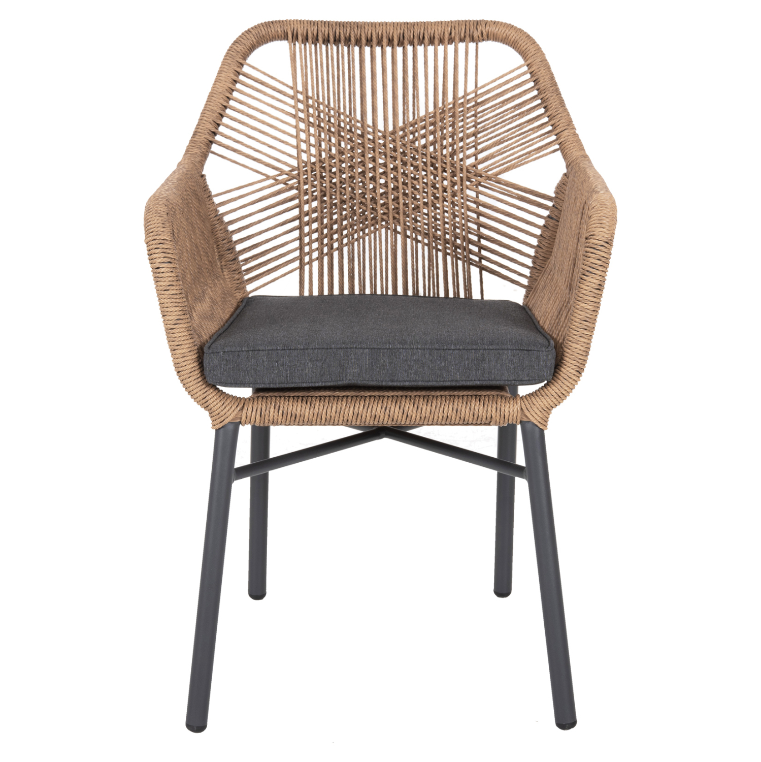 ΠΟΛΥΘΡΟΝΑ FB96048.03 ΑΛΟΥΜΙΝΙΟ ΑΝΘΡΑΚΙ-P.E. RATTAN ΜΠΕΖ-ΜΑΞΙΛΑΡΙ ΑΝΘΡΑΚΙ - Image 3