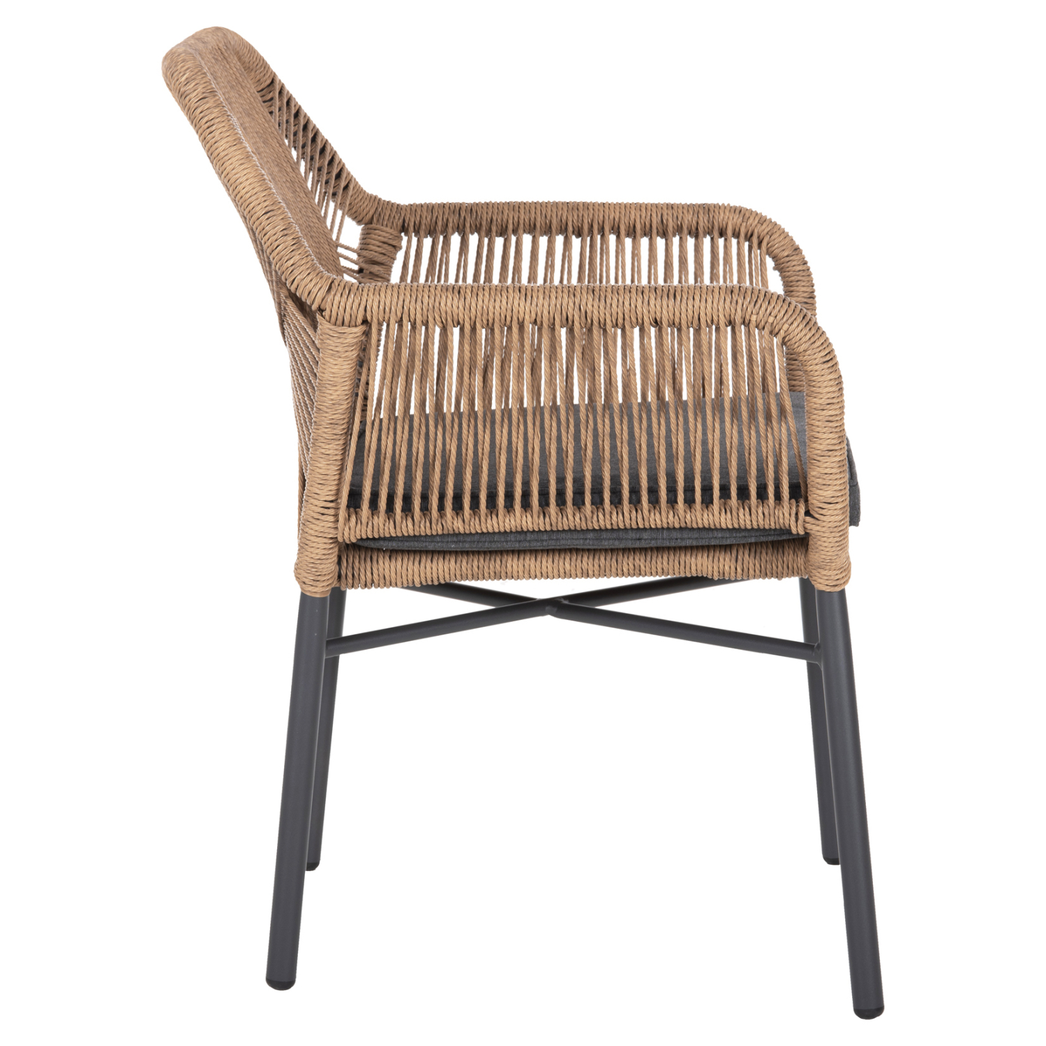 ΠΟΛΥΘΡΟΝΑ FB96048.03 ΑΛΟΥΜΙΝΙΟ ΑΝΘΡΑΚΙ-P.E. RATTAN ΜΠΕΖ-ΜΑΞΙΛΑΡΙ ΑΝΘΡΑΚΙ - Image 4