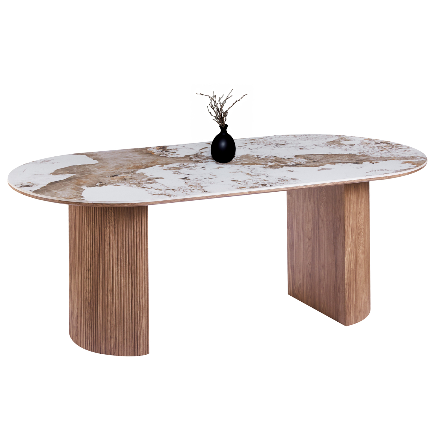 ΤΡΑΠΕΖΙ ΟΒΑΛ FB918428 ΚΕΡΑΜΙΚΟ TOP ΣΕ PANDORA--MDF ΠΟΔΙΑ 210x100x77Υεκ