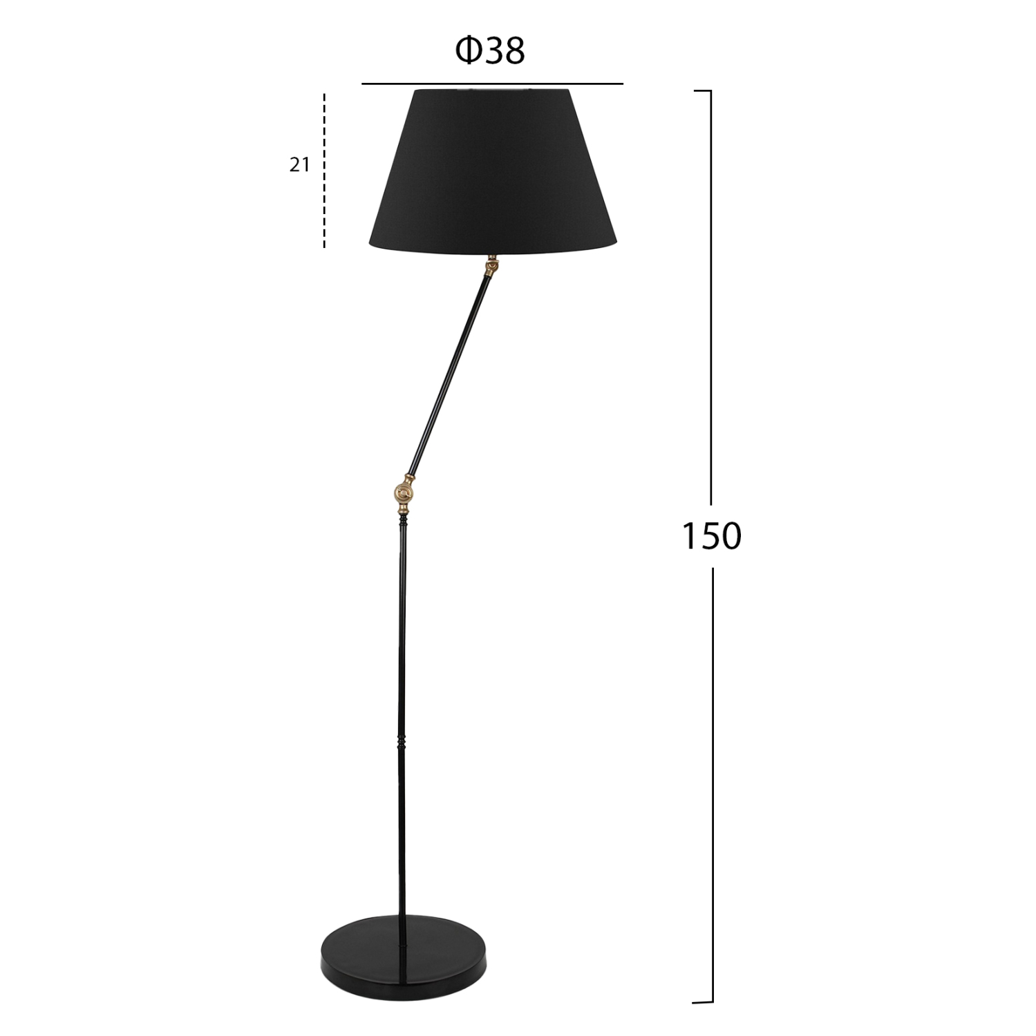 ΦΩΤΙΣΤΙΚΟ ΔΑΠΕΔΟΥ ΜΕΤΑΛΛΙΚΟ ΜΑΥΡΟ FB97611.01 Φ38x150 εκ. - Image 2