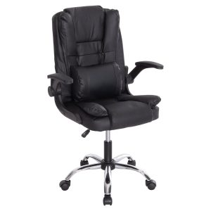 ΚΑΡΕΚΛΑ ΓΡΑΦΕΙΟΥ FB91201 ΜΑΥΡO PVC--ΒΑΣΗ ΧΡΩΜΙΟΥ 66x61x105Υεκ.