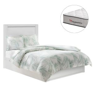 ΚΡΕΒΑΤΙ ΜΟΝΟ ΜΕ ΣΥΡΤΑΡΙ & ΣΤΡΩΜΑ FB910756.05 ΜΕΛΑΜΙΝΗ ΛΕΥΚΗ--ΓΙΑ 90x190εκ