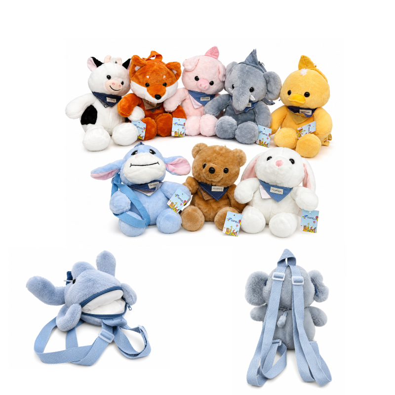 Παιδικό Λούτρινο Σακίδιο Πλάτης Ζωάκια 36cm - Kids Plush Animal Backpack 36cm 072087