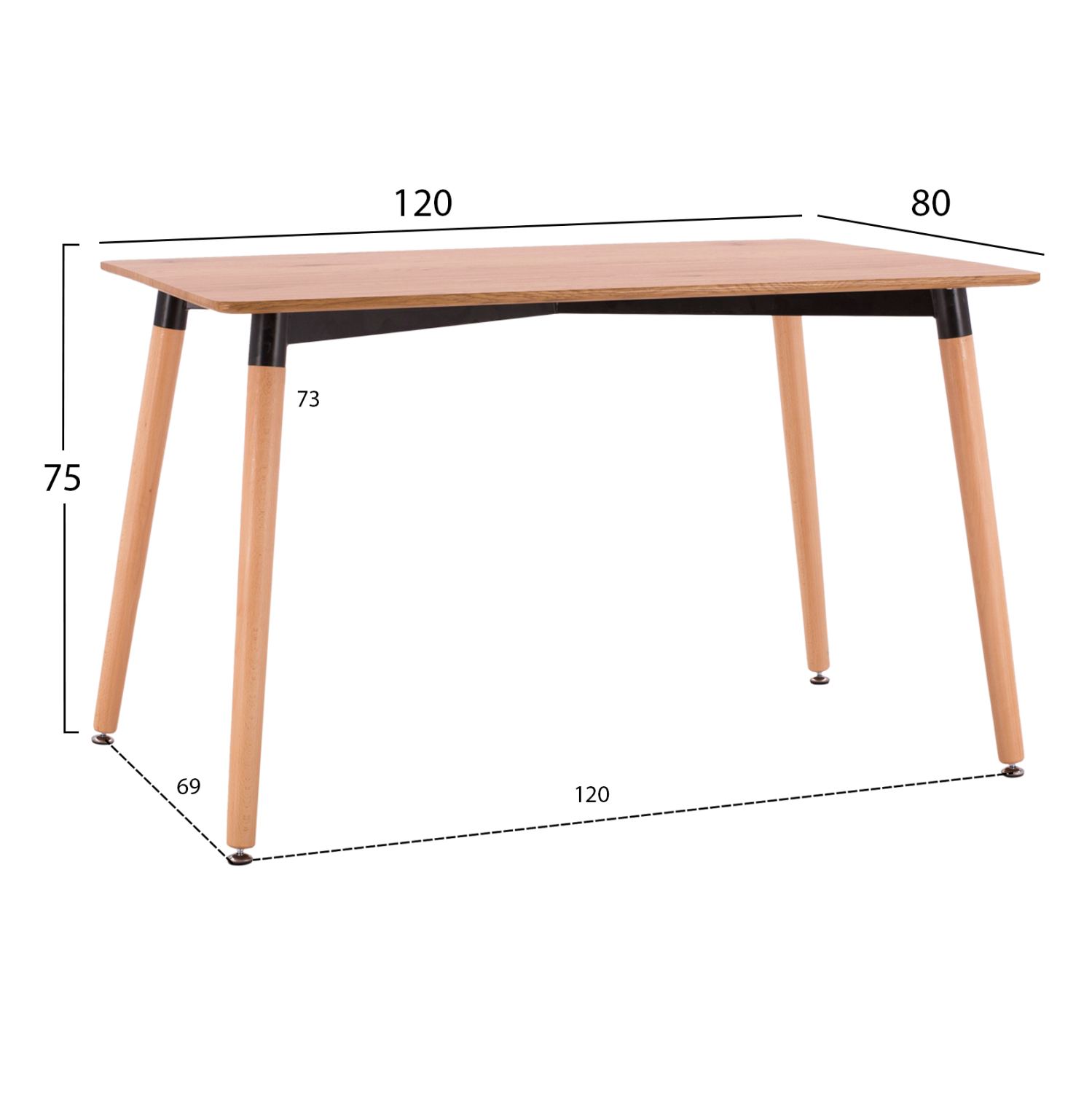 ΣΕΤ ΤΡΑΠΕΖΑΡΙΑΣ 5ΤΜΧ FB921182 MDF TOP-ΞΥΛΟ ΟΞΙΑΣ & PAPER ROPE ΣΕ ΦΥΣΙΚΟ - Image 2