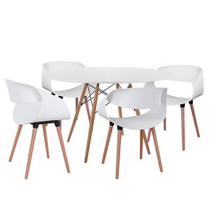 ΣΕΤ ΤΡΑΠΕΖΑΡΙΑΣ 5ΤΜΧ FB921186 MDF TOP & ΠΟΛΥΠΡΟΠΥΛΕΝΙΟ ΣΕ ΛΕΥΚΟ ΧΡΩΜΑ