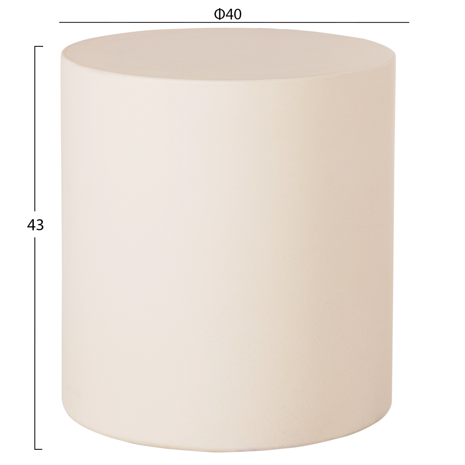 ΤΡΑΠΕΖΙ ΒΟΗΘΗΤΙΚΟ ΣΤΡΟΓΓΥΛΟ FB96592.02 ΜΠΕΖ FIBER CEMENT Φ40x43Υεκ. - Image 2