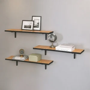 Ραφιέρα τοίχου Versa Megapap 3 τεμαχίων χρώμα pine oak 80x19x17εκ.