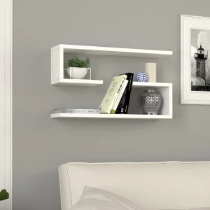Ραφιέρα τοίχου Jenika Megapap 2 τεμαχίων χρώμα λευκό 60x14,5x18εκ.