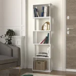 Βιβλιοθήκη Alvina Megapap χρώμα λευκό 45x19,6x158,8εκ.