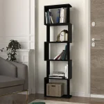 Βιβλιοθήκη Alvina Megapap χρώμα μαύρο 45x19,6x158,8εκ.