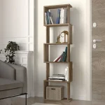Βιβλιοθήκη Alvina Megapap χρώμα καρυδί 45x19,6x158,8εκ.