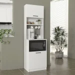 Έπιπλο κουζίνας Tuco 1 Megapap χρώμα λευκό 53,8x40x180εκ.