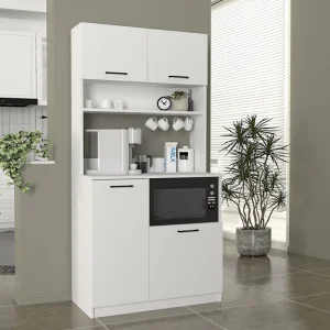 Έπιπλο κουζίνας Tuco 2 Megapap χρώμα λευκό 90x40x180εκ.