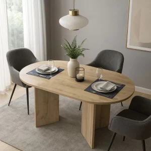 Τραπέζι Cortado Megapap χρώμα sapphire oak 138x80x75εκ.
