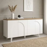 Μπουφές Bono Megapap χρώμα λευκό - sepet oak 150x45x74,6εκ.