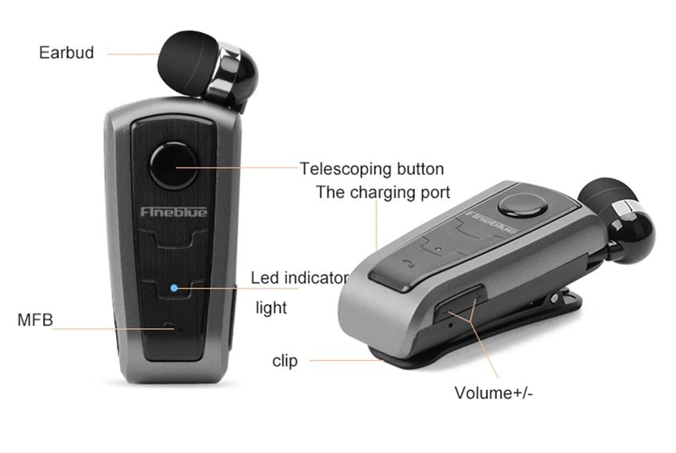 Ασύρματο ακουστικό Bluetooth - F910 - Fineblue - 700017 - Black - Image 2