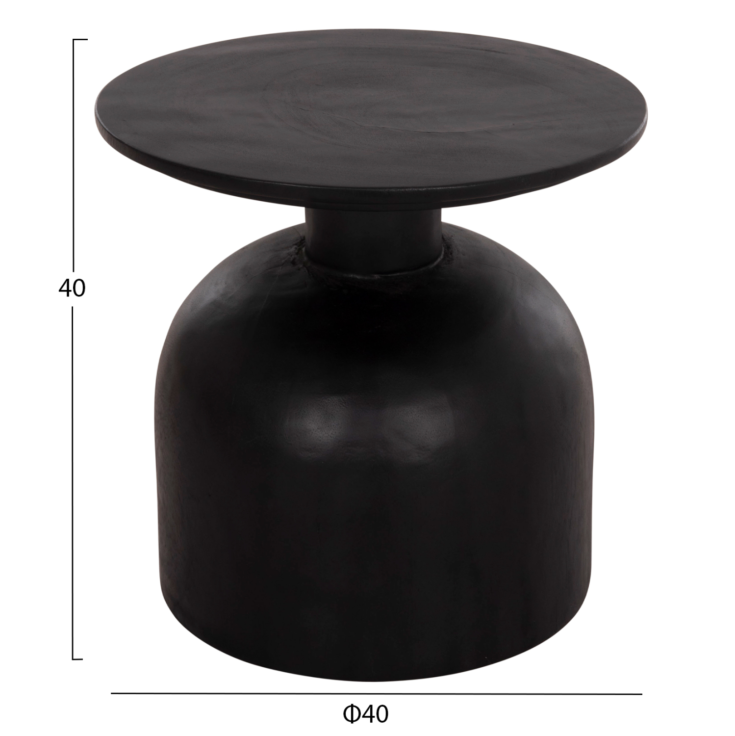 ΒΟΗΘΗΤΙΚΟ ΤΡΑΠΕΖΑΚΙ FB99892.12 ΞΥΛΟ SUAR--ΜΑΥΡΟ Φ40x40Υεκ - Image 2