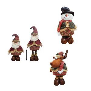 <p data-start="178" data-end="555">Υφασμάτινος διακοσμητικός Άγιος Βασίλης με δυνατότητα αυξομείωσης ύψους χάρη στα πόδια του που ανεβοκατεβαίνουν. Μια όμορφη και πρωτότυπη προσθήκη για τη χριστουγεννιάτικη διακόσμηση του σπιτιού ή της βιτρίνας σας. Διαθέτει καπέλο και ρούχα σε κλασικούς χριστουγεννιάτικους τόνους κόκκινου και χρυσού