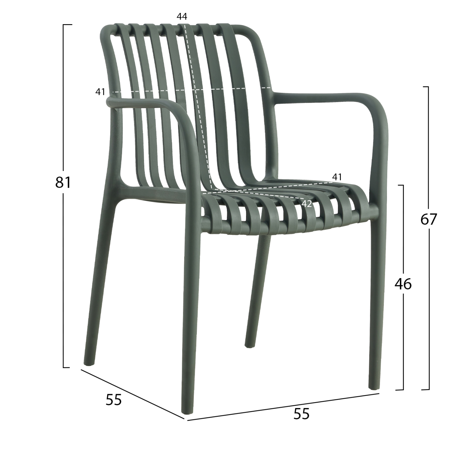 ΠΟΛΥΘΡΟΝΑ ΠΟΛΥΠΡΟΠΥΛΕΝΙΟΥ FB95940.07 DARK OLIVE 55x55x81Υεκ. - Image 2