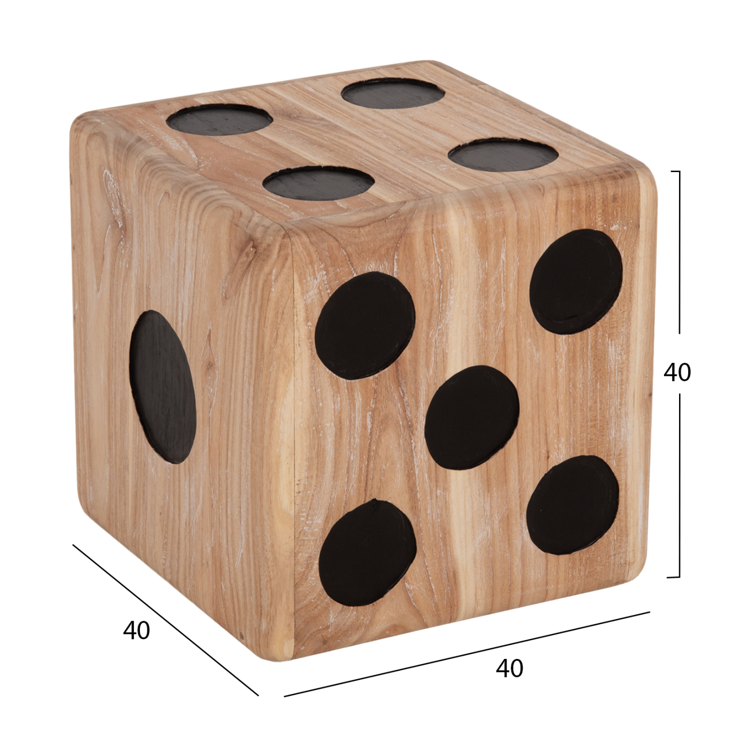 ΣΚΑΜΠΟ ΖΑΡΙ FB97898 ΞΥΛΟ ΤΕΑΚ ΣΕ WHITE WASH ΧΡΩΜΑ 40x40x40 εκ. - Image 2
