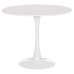 ΤΡΑΠΕΖΙ ΣΤΡΟΓΓΥΛΟ FB918141.01 MDF TOP-ΒΑΣΗ ΜΕΤΑΛΛΙΚΗ--ΛΕΥΚΟ Φ90x73Υεκ